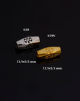 24K Gold Vermeil & 925 Silver Large Hole Tube Beads, Tube Beads in Gold, Large Hole Tube Beads, Silver Tube Beads, S59V - S59