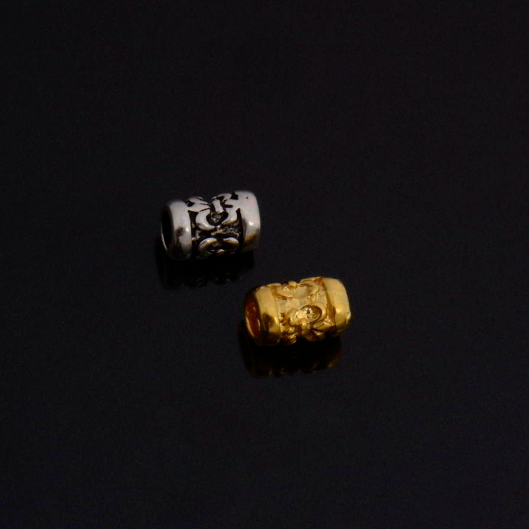 24K Gold Vermeil & 925 Silver Large Hole Tube Beads, Tube Beads in 24K Gold, Large Hole Tube Beads, jewelry findings, S60V-S60
