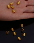24K Gold Vermeil Large Hole Tube Beads, Tube Beads in 24K Gold, 925 Silver Large Hole Tube Beads, Silver Tube Beads For Jewelry Making, S60V