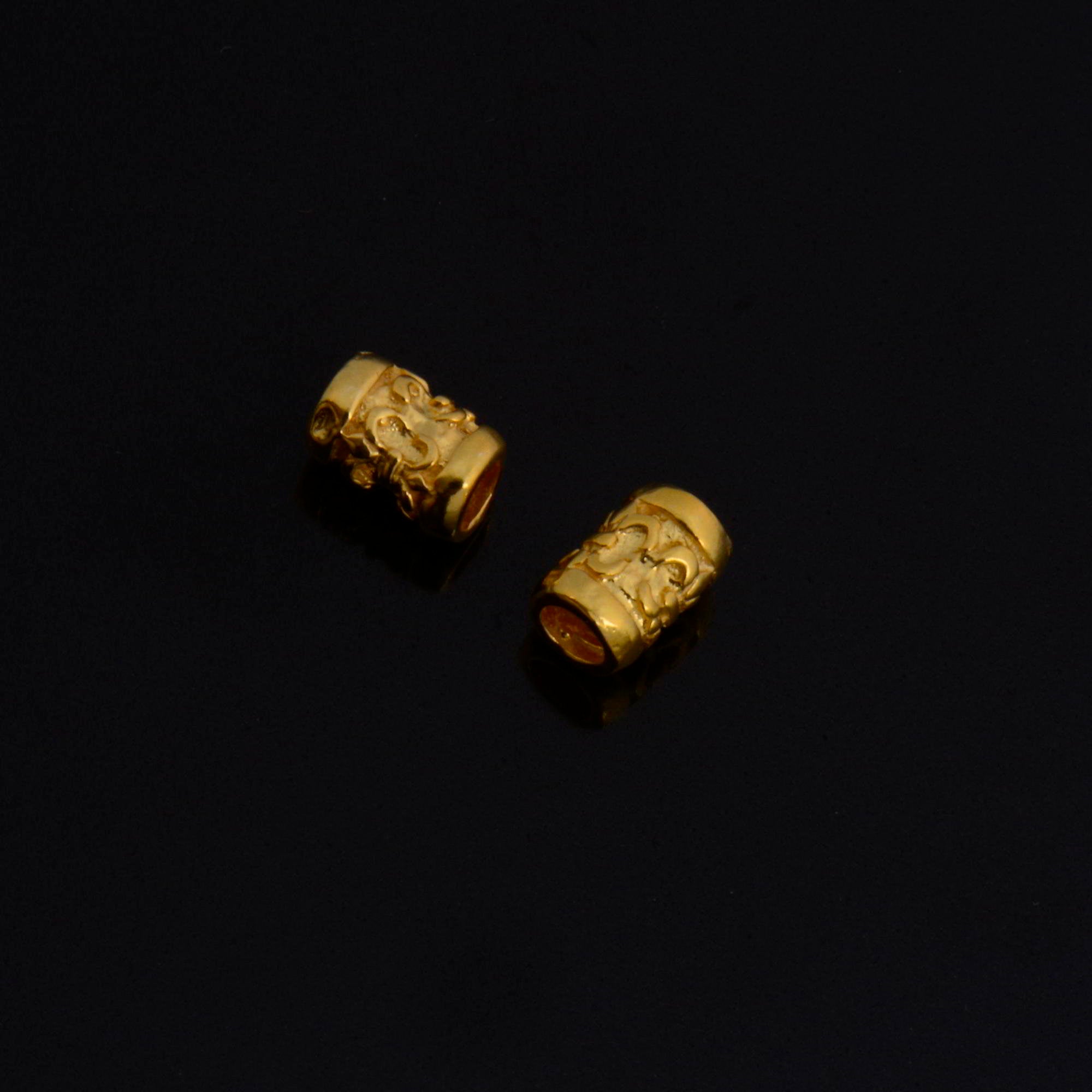 24K Gold Vermeil Large Hole Tube Beads, Tube Beads in 24K Gold, 925 Silver Large Hole Tube Beads, Silver Tube Beads For Jewelry Making, S60V