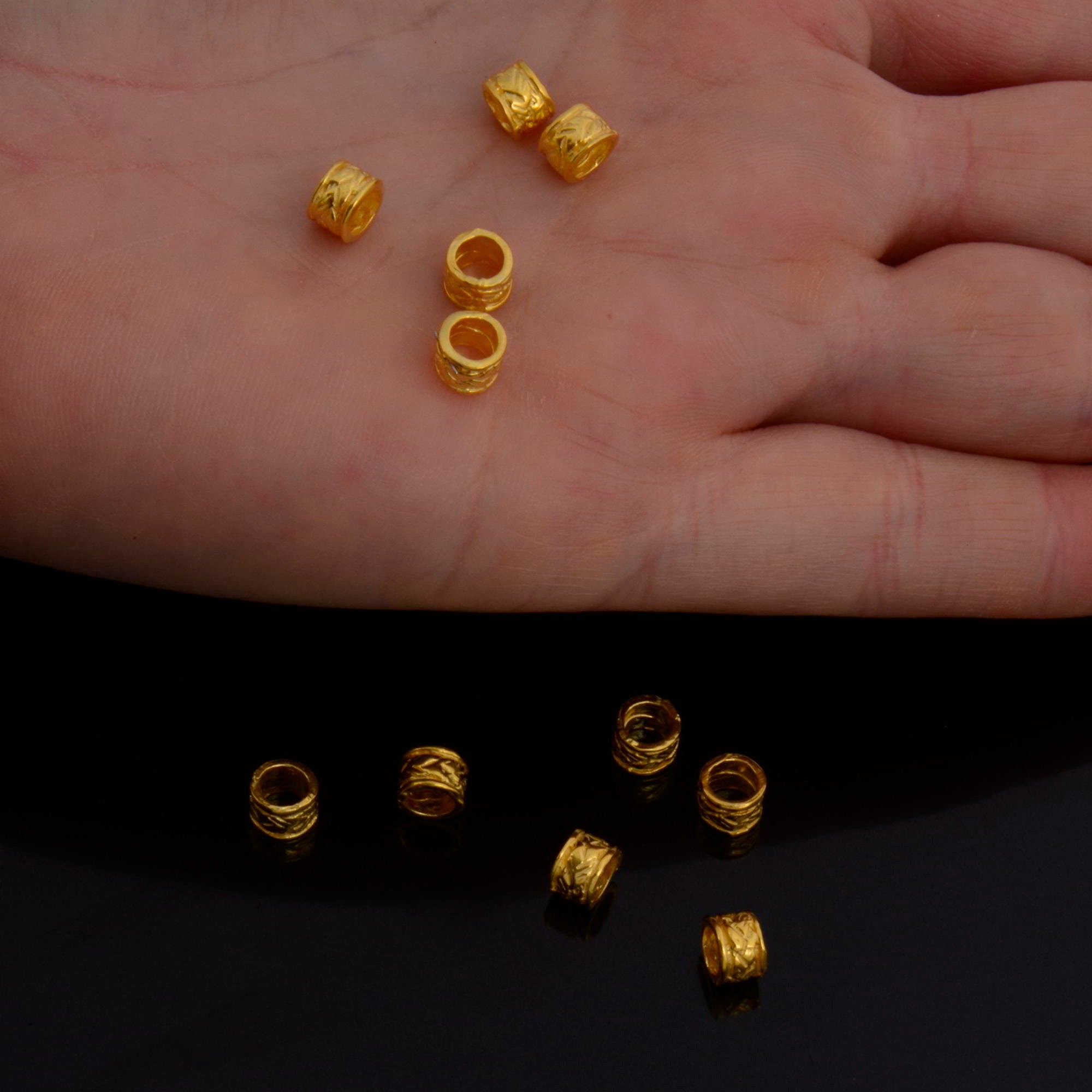 24K Gold Vermeil Large Hole Bead Rings, 925 Silver Hole Beads Rings, 24K Gold Plated Bead Rings, Jewelry Making Findings, S62V