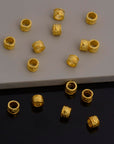 24K Gold Vermeil Large Hole Bead Rings, 925 Silver Hole Beads Rings, 24K Gold Plated Bead Rings, Jewelry Making Findings, S62V