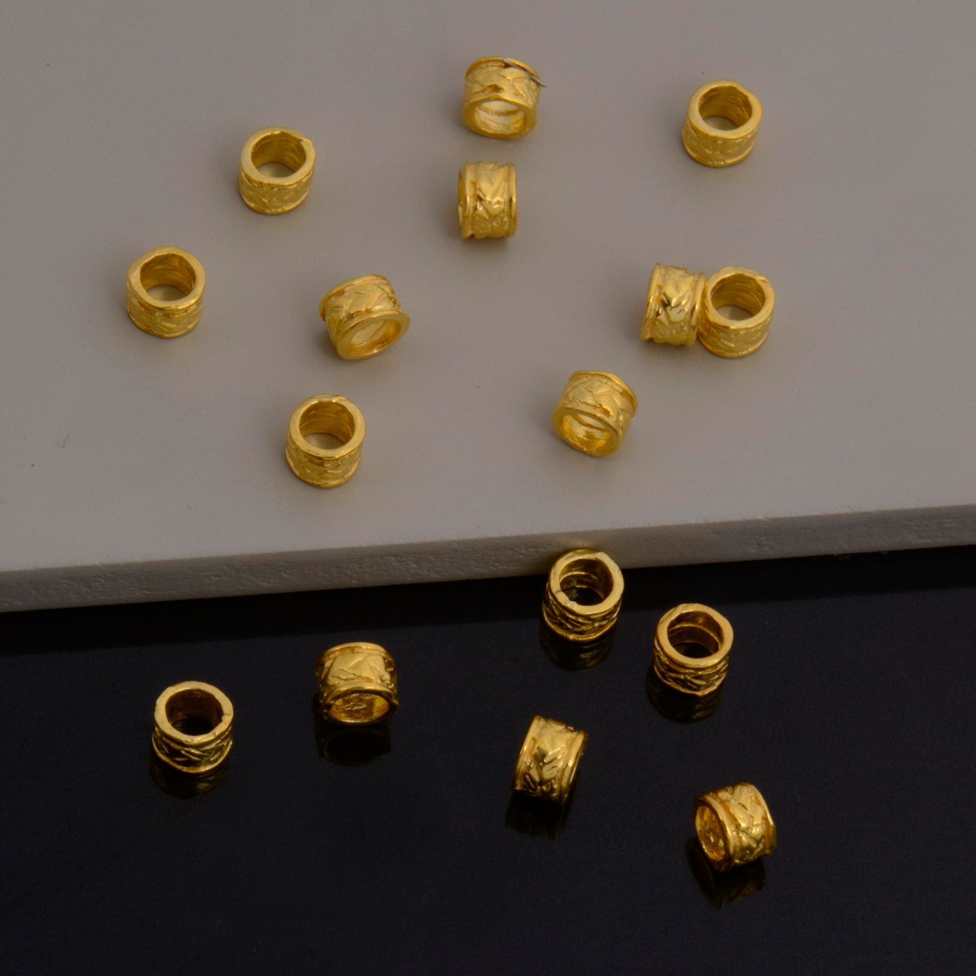 24K Gold Vermeil & 925 Silver Large Hole Bead Rings, Silver Hole Beads Rings, Gold Plated Bead Rings, Jewelry Making Findings, S62 / S62V