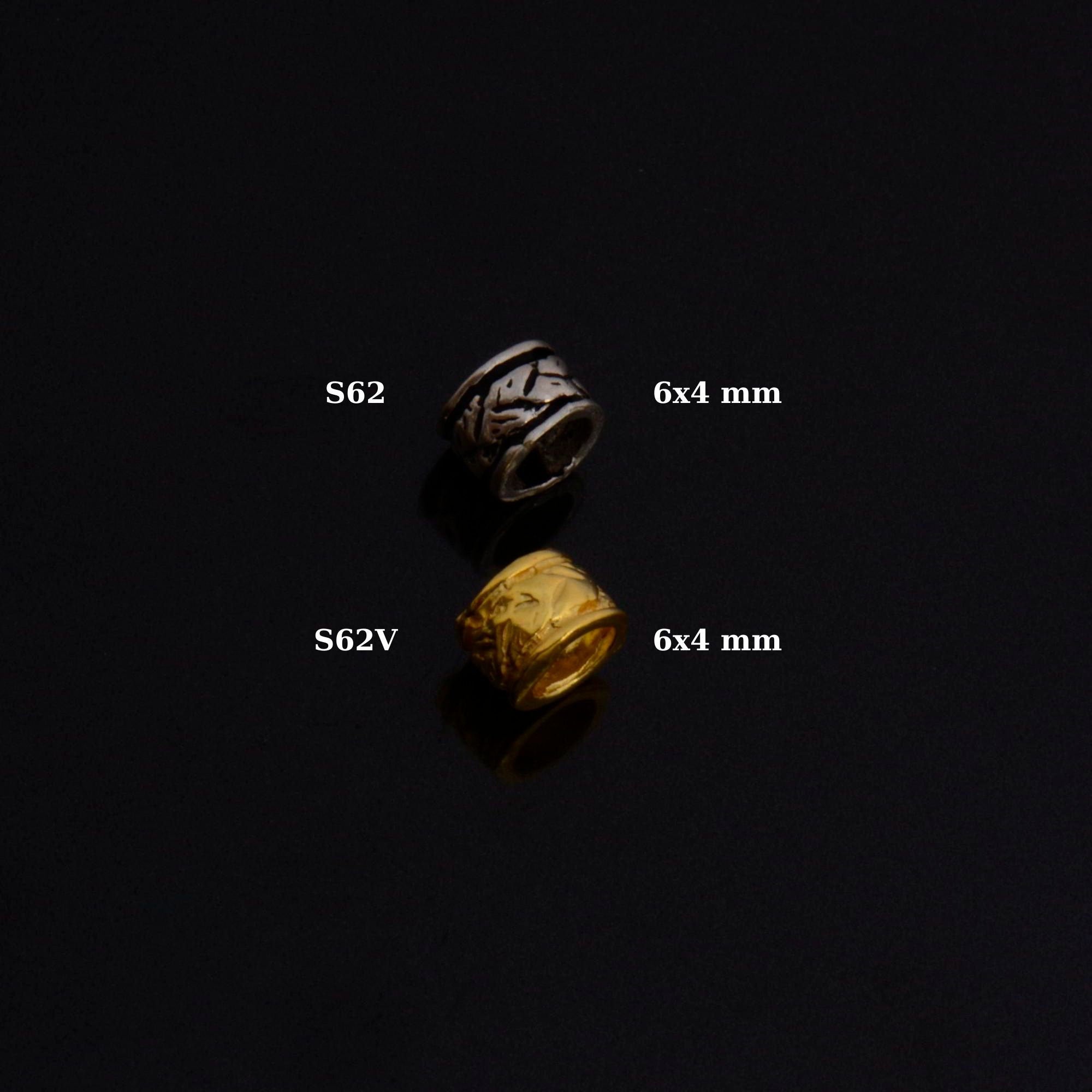 24K Gold Vermeil & 925 Silver Large Hole Bead Rings, Silver Hole Beads Rings, Gold Plated Bead Rings, Jewelry Making Findings, S62 / S62V