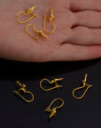 24K Gold Vermeil Cross Ear Wires, 24K Gold Plated Earring Hooks, 925 Silver Cross Ear Wires, Earrings Making Supply, Jewelry Findings, S63V