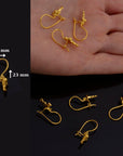 925 Sterling Silver & 24K Gold Ear Hooks, Cross Ear Wires in Silver and Vermeil, Earrings Making Supply, Jewelry Findings, S63V/S63
