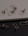 925 Sterling Silver & 24K Gold Ear Hooks, Cross Ear Wires in Silver and Vermeil, Earrings Making Supply, Jewelry Findings, S63V/S63