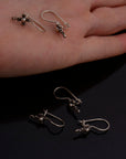 925 Sterling Silver & 24K Gold Ear Hooks, Cross Ear Wires in Silver and Vermeil, Earrings Making Supply, Jewelry Findings, S63V/S63