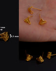 24K Gold Vermeil & 925 Solid Silver Earring Posts, Stud Earrings with Hoops, Earring Stud Components, Jewelry Making Findings, S65V/S65