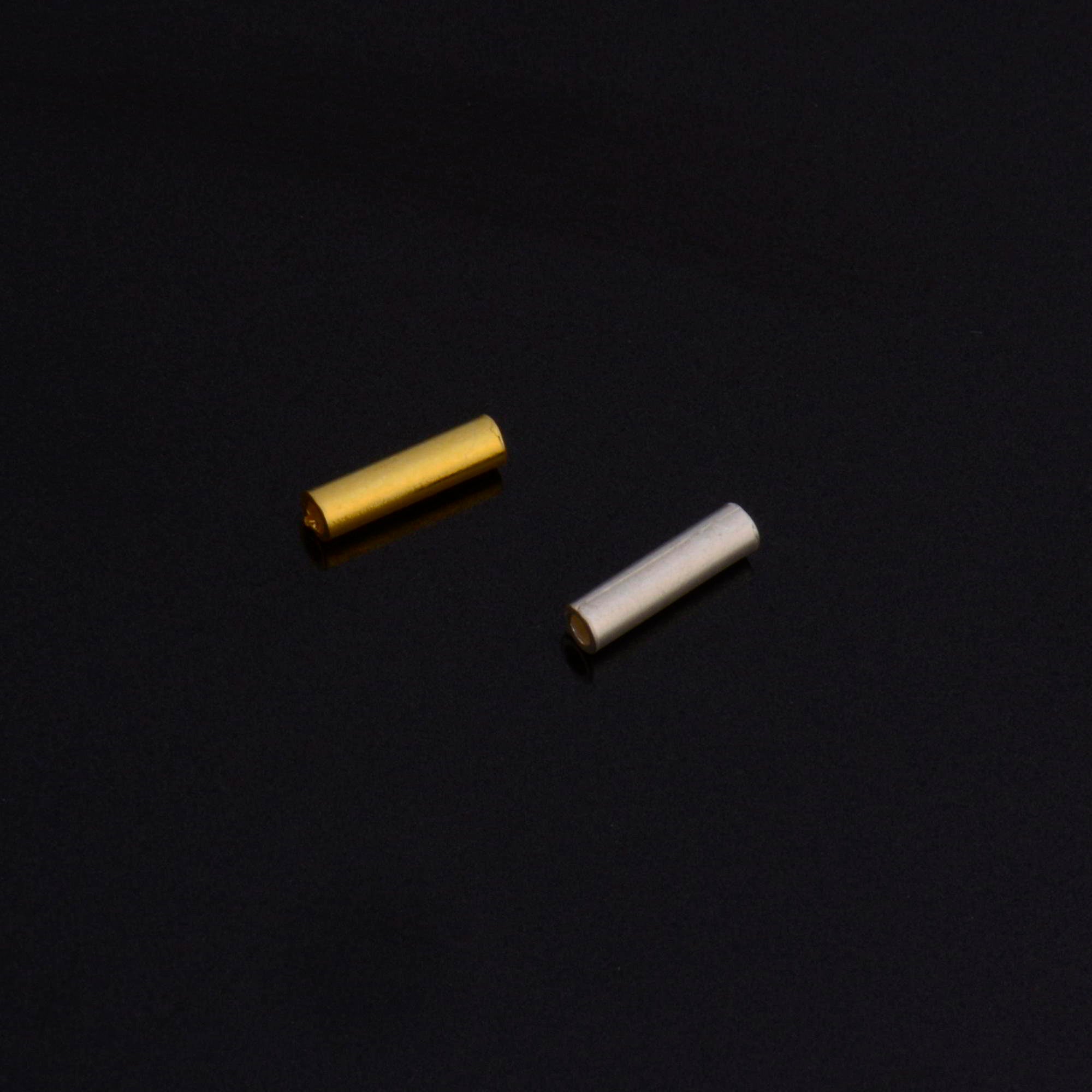 24K Gold Vermeil & 925 Silver Hole Tube Beads, Tube Beads in Gold, Hole Tube Beads, Silver Tube Beads, Jewelry Finding, S66V-S66