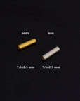 24K Gold Vermeil & 925 Silver Hole Tube Beads, Tube Beads in Gold, Hole Tube Beads, Silver Tube Beads, Jewelry Finding, S66V-S66
