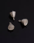 24K Gold Vermeil & 925 Silver Peg Bail Handmade Bead Caps for Half Drilled Beads, Silver Bead Caps in Gold, Jewelry Supplies, S67/S67V