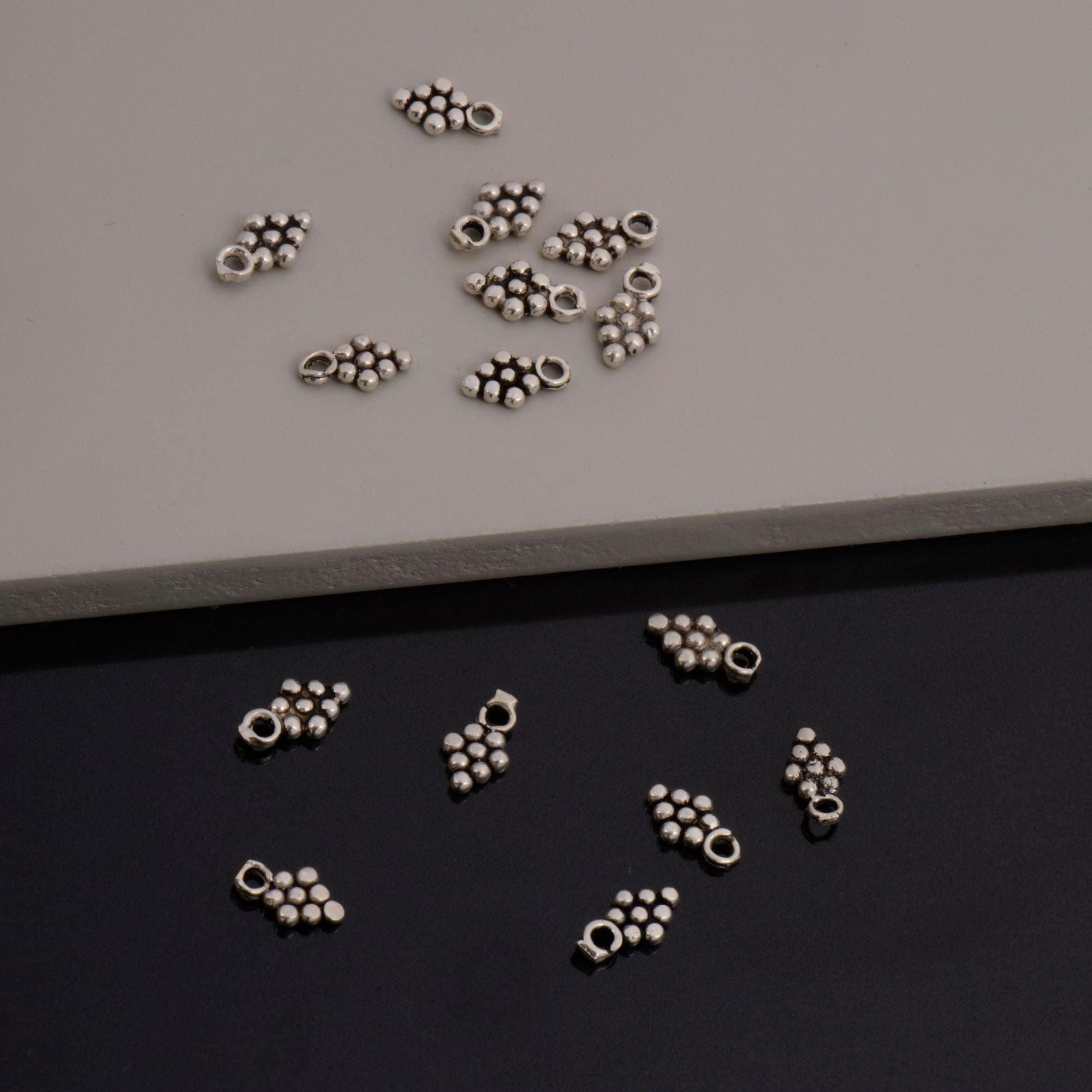 925 Sterling Silver Grape Dangle Charm, Solid Silver Dangle Charm, Necklace Dangle Charm, Earrings Dangle Charm, Jewelry Finding, S68