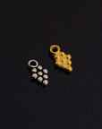24K Gold Vermeil & 925 Silver Grape Dangle Charm, Sterling Silver Dangle Charm, Necklace Dangle Charm, Earrings Dangle Charm, S68V\S68