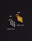 24K Gold Vermeil & 925 Silver Grape Dangle Charm, Sterling Silver Dangle Charm, Necklace Dangle Charm, Earrings Dangle Charm, S68V\S68