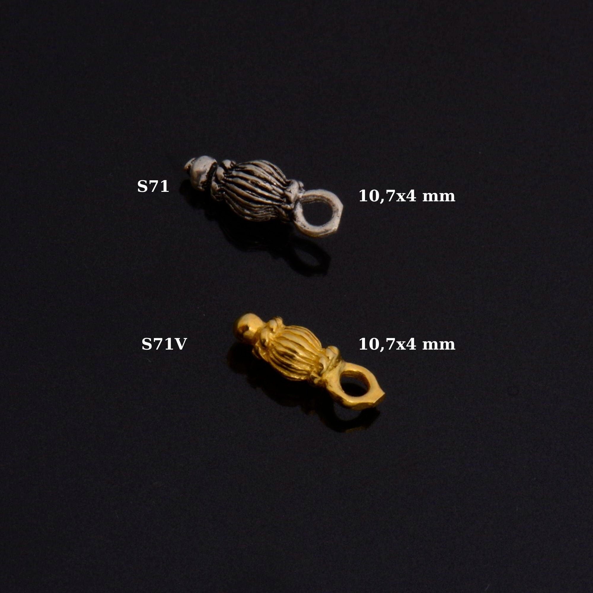 24K Gold Vermeil & 925 Silver Dangle Charm, Sterling Silver Dangle Charm, Necklace Dangle Charm, Earrings Dangle Charm, S71V\S71