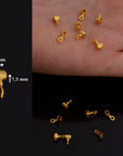 24K Gold Vermeil & 925 Silver Tube bead Bail, Silver Tube Charm Hanger, Ag Slide Bead Bail with Closed Ring For Jewelry Making, M140/VM140