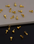 24K Gold Vermeil & 925 Silver Tube bead Bail, Silver Tube Charm Hanger, Ag Slide Bead Bail with Closed Ring For Jewelry Making, M140/VM140