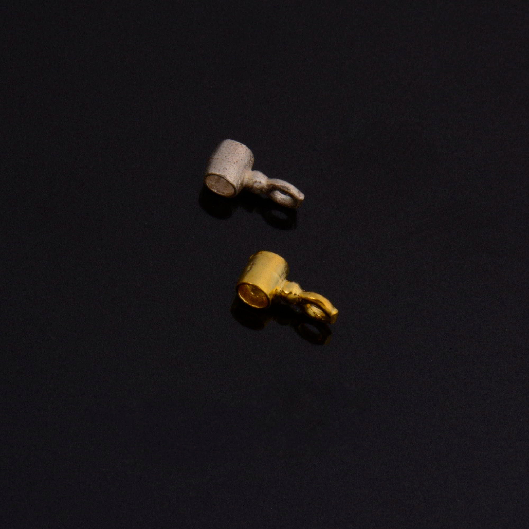 24K Gold Vermeil & 925 Silver Tube bead Bail, Silver Tube Charm Hanger, Ag Slide Bead Bail with Closed Ring For Jewelry Making, M140/VM140