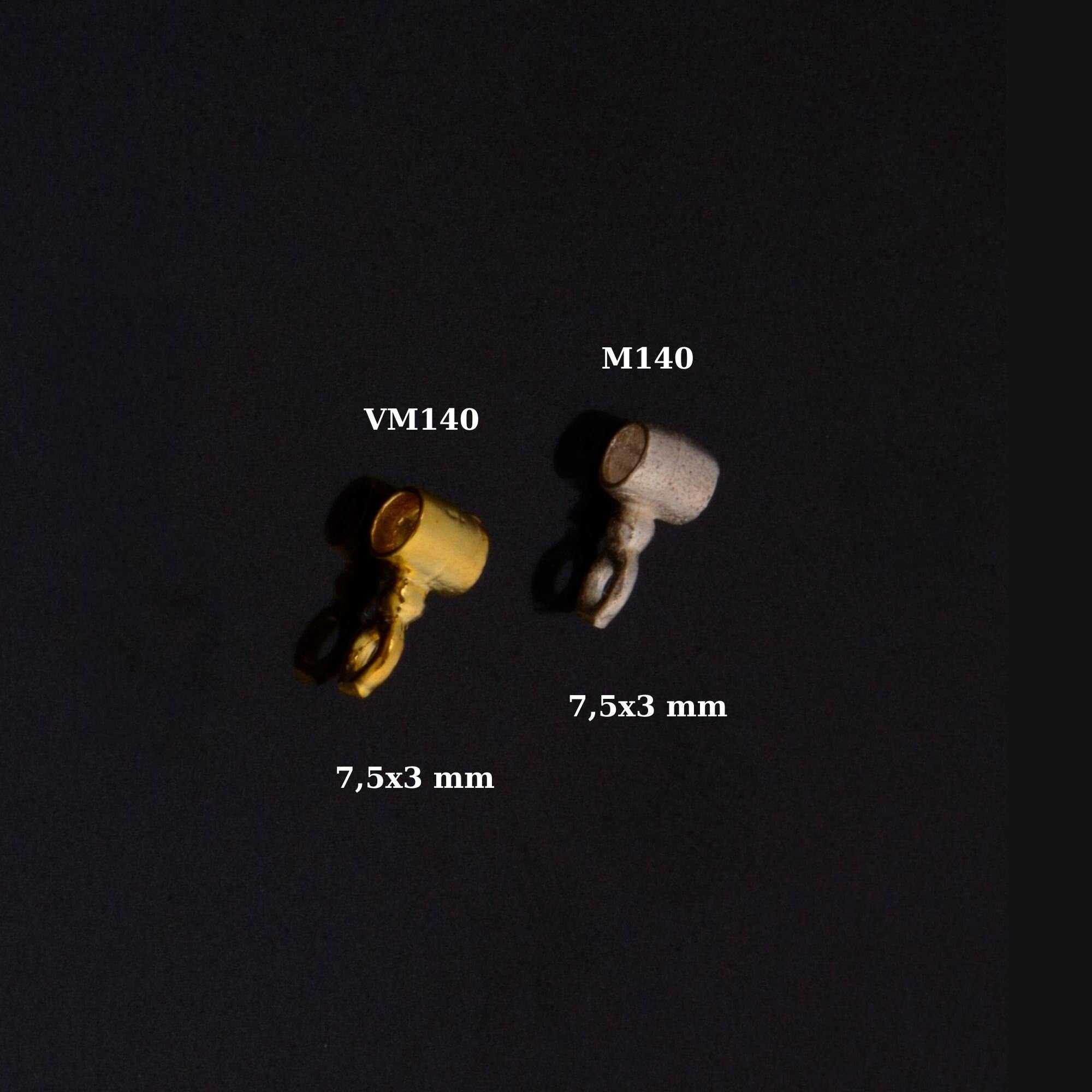 24K Gold Vermeil & 925 Silver Tube bead Bail, Silver Tube Charm Hanger, Ag Slide Bead Bail with Closed Ring For Jewelry Making, M140/VM140