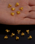 24K Gold End Knot Cover, Gold Plated 925 Large Crimp Cover, Gold on Ag 925 End Clamshell knot cover For Jewelry Making, VM141