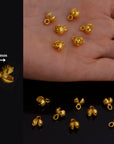24K Gold End Knot Cover, Gold Plated 925 Large Crimp Cover, Gold on Ag 925 End Clamshell knot cover For Jewelry Making, VM141