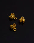 24K Gold End Knot Cover, Gold Plated 925 Large Crimp Cover, Gold on Ag 925 End Clamshell knot cover For Jewelry Making, VM141