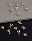 925 Sterling Silver End Knot Cover, Silver Large Crimp Cover, Ag 925 End Clamshell knot Cover For Jewelry Making, M145
