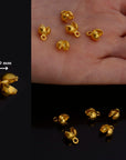 24K Gold End Knot Cover, Gold Plated 925 Large Crimp Cover, Gold on Ag 925 End Clamshell knot cover For Jewelry Making, VM145