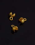 24K Gold End Knot Cover, Gold Plated Large Crimp Cover, Gold on Ag 925 End Clamshell knot cover For Jewelry Making, VM146