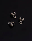 24K Gold and 925 Silver End Knot Cover, Plated Large Crimp Cover, Gold on Ag 925 End Clamshell knot cover For Jewelry Making, M146/VM146