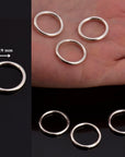 24K Gold Vermeil and 925 Sterling Silver CLOSED Jump Rings, High Quality HOLLOW Jump Rings, Jewelry Supplies, Findings, M/VM104A-D
