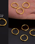 24K Gold Vermeil and 925 Sterling Silver CLOSED Jump Rings, High Quality HOLLOW Jump Rings, Jewelry Supplies, Findings, M/VM104A-D