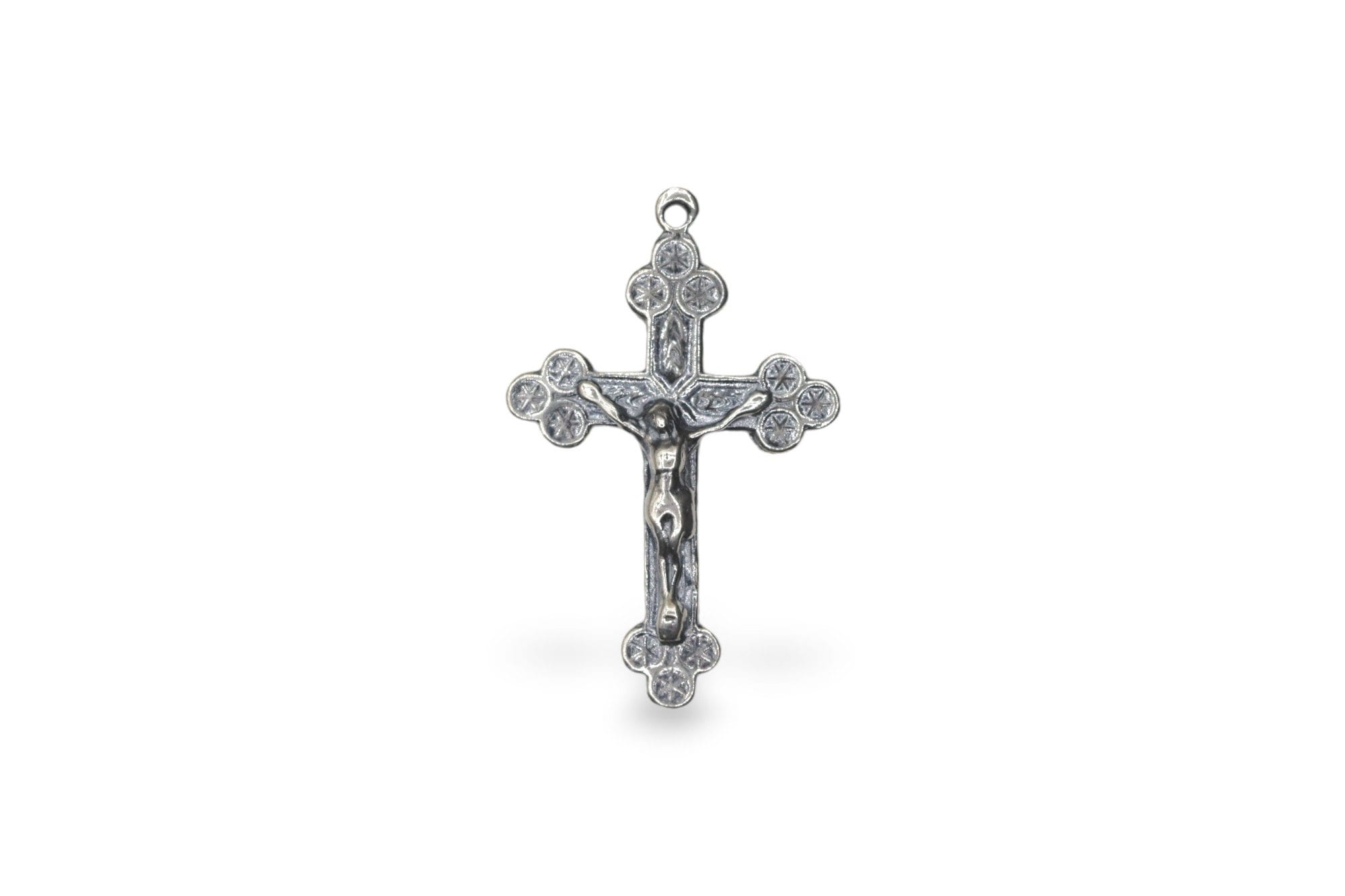 925 Sterling Silver & 24K Gold Vermeil Cross Pendant with Stars, Jewelry Making Supply, R1P-RV1P