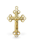 925 Sterling Silver & 24K Gold Vermeil Open Work Art Nouveau Crucifix, Cross Pendant, Jewelry Making Supply, R2P-RV2P