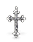 925 Sterling Silver & 24K Gold Vermeil Open Work Art Nouveau Crucifix, Cross Pendant, Jewelry Making Supply, R2P-RV2P