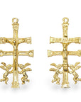925 Sterling Silver & 24K Gold Vermeil Caravaca Cross, Rosary Crucifix, 2 sided, Jewelry Making Supply, R3-RV3