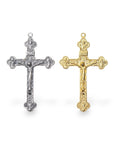 925 Sterling Silver & 24K Gold Vermeil Tertium Millenium Crucifix, Rosary cross, Jewelry Making Supply, R5-RV5