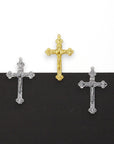 925 Sterling Silver & 24K Gold Vermeil Tertium Millenium Crucifix, Rosary cross, Jewelry Making Supply, R5-RV5