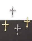 925 Sterling Silver and 24K Gold Vermeil Alpha & Omega, Holy Spirit, Agnus Dei Crucifix, Pendant Cross, Jewelry Making Supply, R4P-RV4P