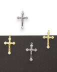 925 Sterling Silver and 24K Gold Vermeil Alpha & Omega, Holy Spirit, Agnus Dei Crucifix, Rosary Cross, Jewelry Making Supply, R4-RV4