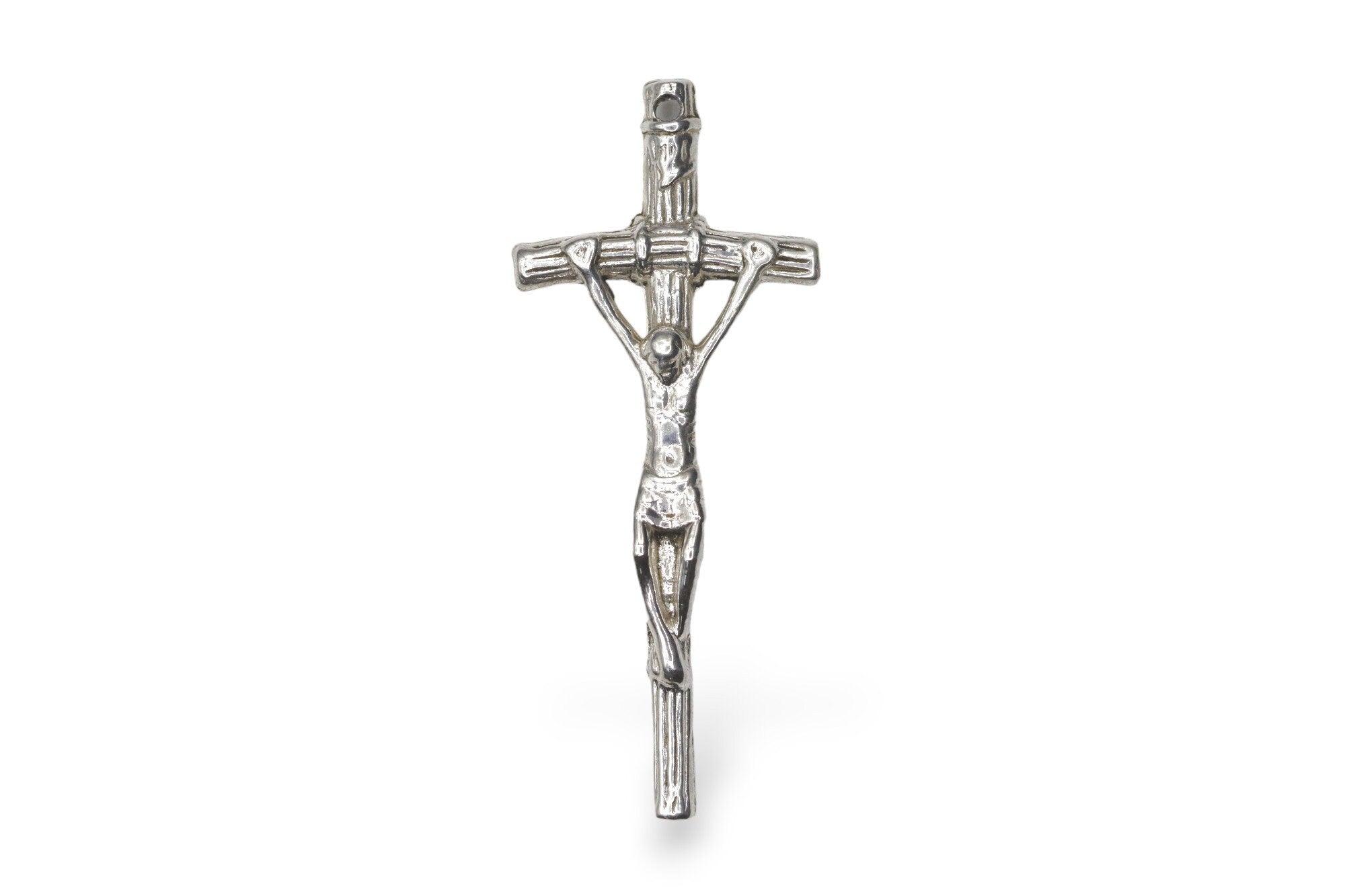 925 Sterling Silver & 24K Gold Vermeil Large size Pope John Paul 2 Crucifix, Rosary Cross, Jewelry Making Supply, R8-RV8
