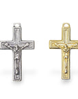 925 Sterling Silver & 24K Gold Vermeil Square, Plain, Classical, Crucifix, Pendant, Jewelry Making Supply, R10P-RV10P