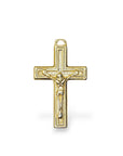 925 Sterling Silver & 24K Gold Vermeil Square, Plain, Classical, Crucifix, Pendant, Jewelry Making Supply, R10P-RV10P