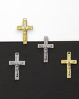 925 Sterling Silver & 24K Gold Vermeil Square, Plain, Classical, Crucifix, Pendant, Jewelry Making Supply, R10P-RV10P