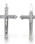 925 Sterling Silver & 24K Gold Vermeil Immaculate Conception Crucifix with Fleur de Lys, 2 sided Pendant, Jewelry Supply, R12P-RV12P