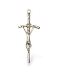 925 Sterling Silver & 24K Gold Vermeil Small Sized Pope John Paul 2 Crucifix, Cross, Pendant, Jewelry Making Supply, R9b-RV9b