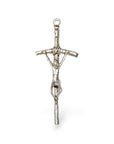 925 Sterling Silver & 24K Gold Vermeil Small Sized Pope John Paul 2 Rosary Crucifix, Jewelry Making Supply, R9b-RV9b