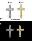 925 Sterling Silver & 24K Gold Vermeil Square, Plain, Classical, Crucifix, Pendant, Jewelry Making Supply, R10P-RV10P
