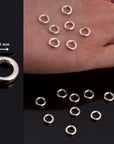 24K Gold Vermeil and 925 Sterling Silver CLOSED Jump Rings, High Quality HOLLOW Jump Rings, Jewelry Supplies, Findings, M/VM104A-D